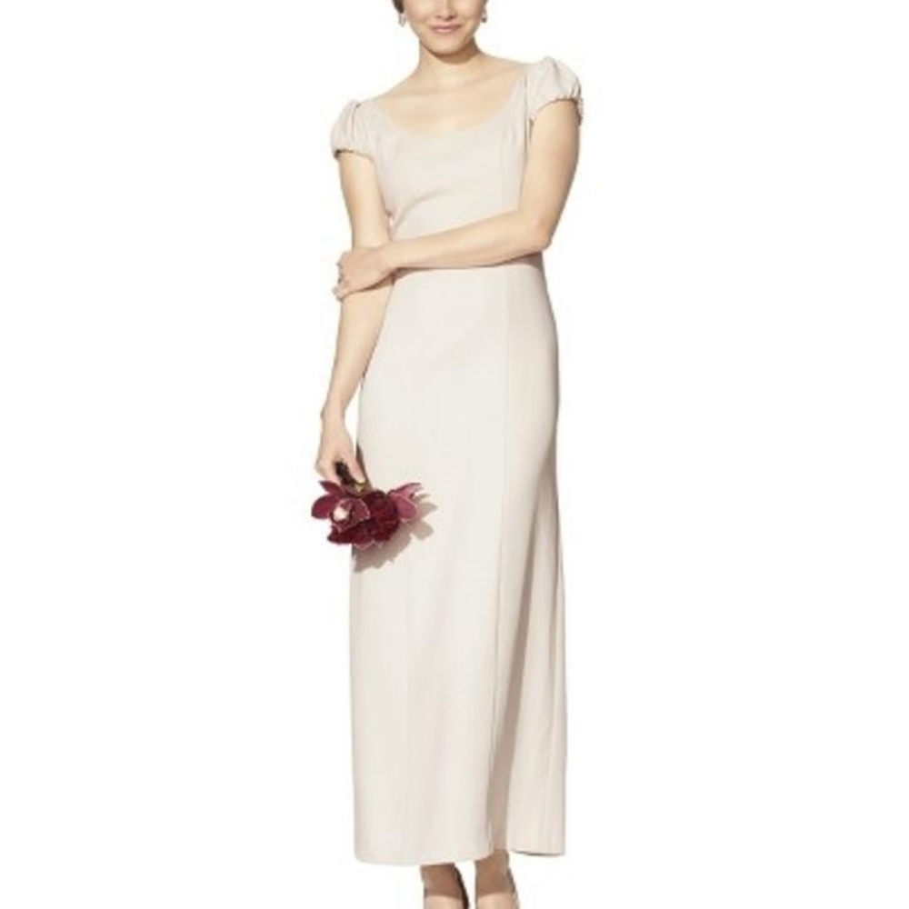 Tevolio Bridal soft satin cap sleeve dress